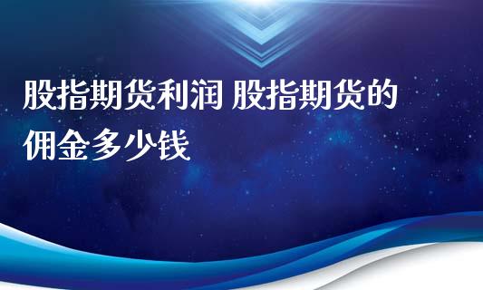 股指期货利润 股指期货的佣金多少钱_https://www.londai.com_期货投资_第1张