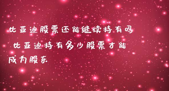 比亚迪股票还能继续持有吗 比亚迪持有多少股票才能成为股东_https://www.londai.com_股票投资_第1张