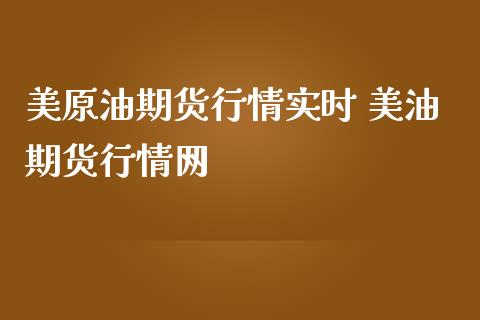 美原油期货行情实时 美油期货行情网_https://www.londai.com_期货投资_第1张