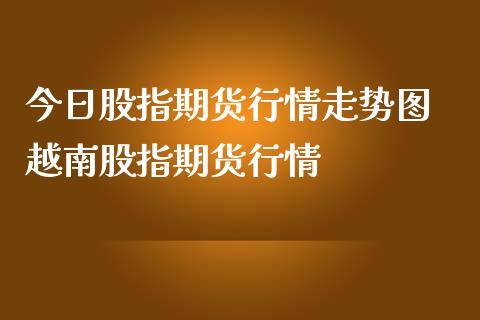 今日股指期货行情走势图 越南股指期货行情_https://www.londai.com_期货投资_第1张