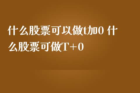 什么股票可以做t加0 什么股票可做T+0_https://www.londai.com_股票投资_第1张