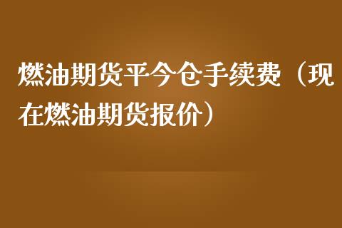 燃油期货平今仓手续费（现在燃油期货报价）_https://www.londai.com_期货投资_第1张