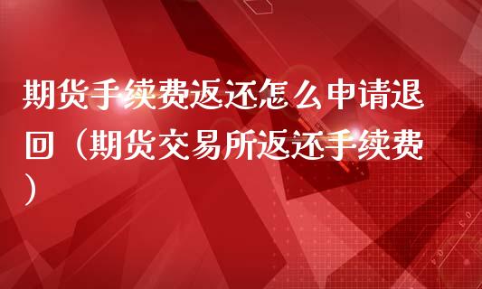 期货手续费返还怎么申请退回（期货交易所返还手续费）_https://www.londai.com_期货投资_第1张