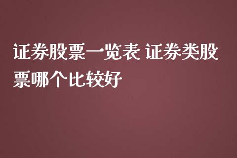 证券股票一览表 证券类股票哪个比较好_https://www.londai.com_股票投资_第1张