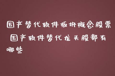 国产替代软件板块概念股票 国产软件替代龙头股都有哪些_https://www.londai.com_股票投资_第1张