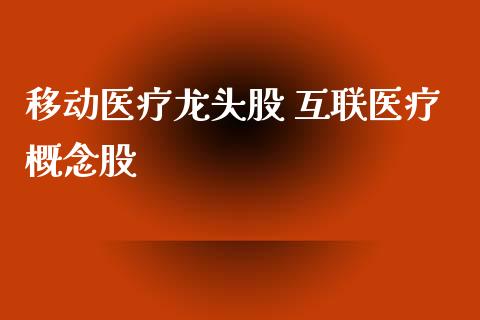 移动医疗龙头股 互联医疗概念股_https://www.londai.com_股票投资_第1张