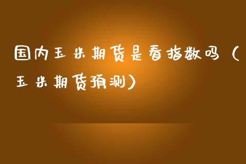 国内玉米期货是看指数吗（玉米期货预测）_https://www.londai.com_期货投资_第1张