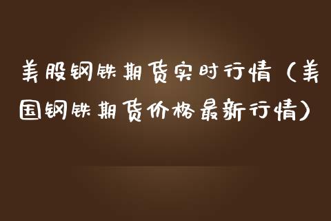 美股钢铁期货实时行情（美国钢铁期货价格最新行情）_https://www.londai.com_期货投资_第1张