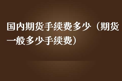 国内期货手续费多少（期货一般多少手续费）_https://www.londai.com_期货投资_第1张