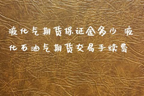 液化气期货保证金多少 液化石油气期货交易手续费_https://www.londai.com_期货投资_第1张