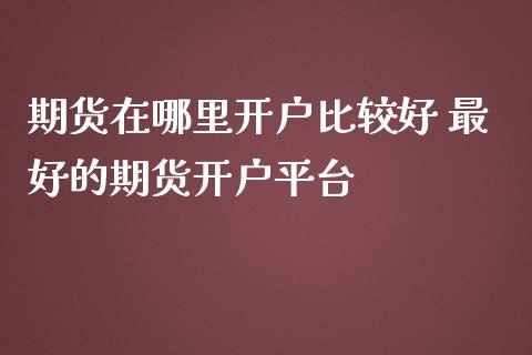 期货在哪里开户比较好 最好的期货开户平台_https://www.londai.com_期货投资_第1张