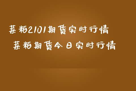 菜粕2101期货实时行情 菜粕期货今日实时行情_https://www.londai.com_期货投资_第1张