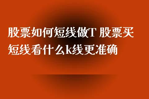 股票如何短线做T 股票买短线看什么k线更准确_https://www.londai.com_股票投资_第1张