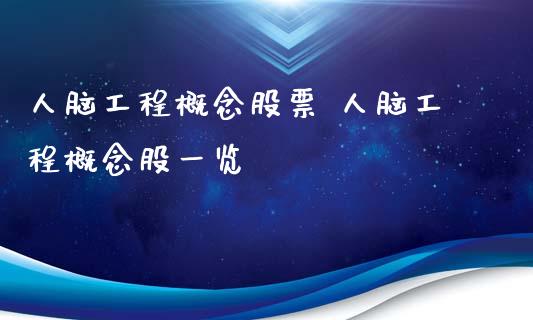 人脑工程概念股票 人脑工程概念股一览_https://www.londai.com_股票投资_第1张