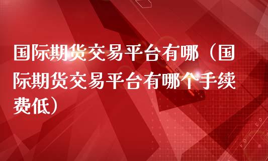 国际期货交易平台有哪（国际期货交易平台有哪个手续费低）_https://www.londai.com_期货投资_第1张