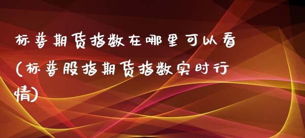 标普期货指数在哪里可以看(标普股指期货指数实时行情)_https://www.londai.com_期货投资_第1张