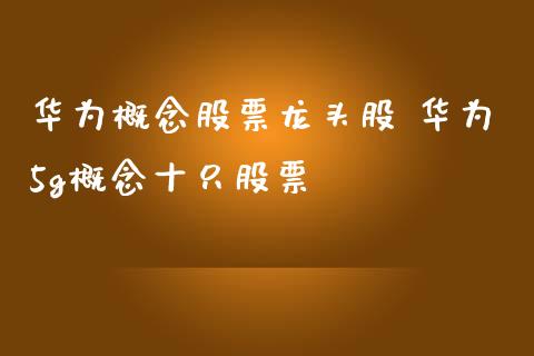 华为概念股票龙头股 华为5g概念十只股票_https://www.londai.com_股票投资_第1张