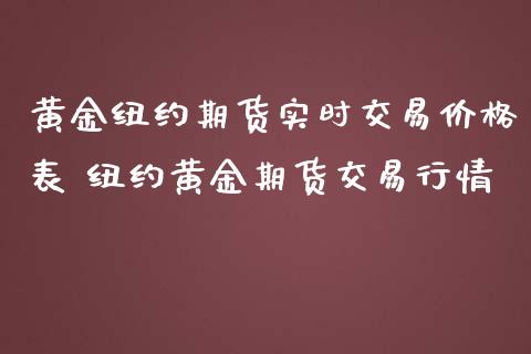 黄金纽约期货实时交易价格表 纽约黄金期货交易行情_https://www.londai.com_期货投资_第1张