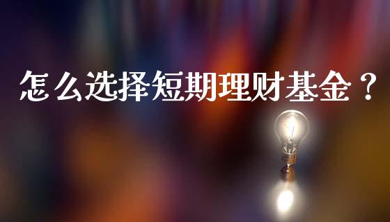 怎么选择短期理财基金？_https://www.londai.com_基金理财_第1张