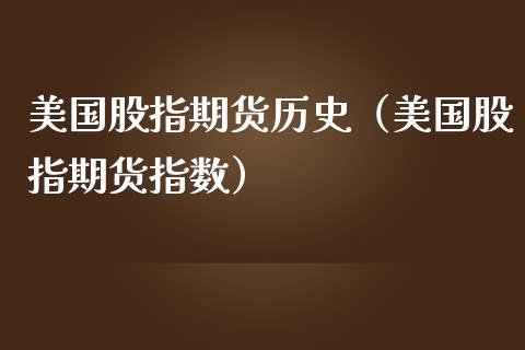 美国股指期货历史（美国股指期货指数）_https://www.londai.com_期货投资_第1张