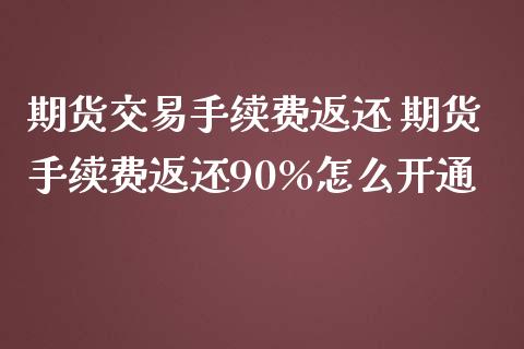 期货交易手续费返还 期货手续费返还90%怎么开通_https://www.londai.com_期货投资_第1张