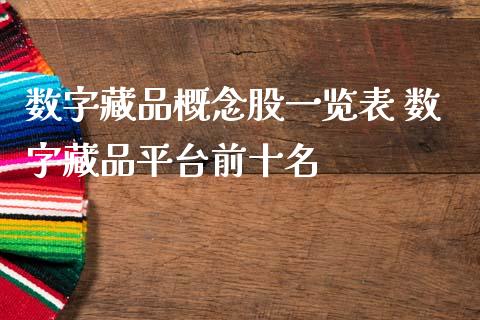 数字藏品概念股一览表 数字藏品平台前十名_https://www.londai.com_股票投资_第1张