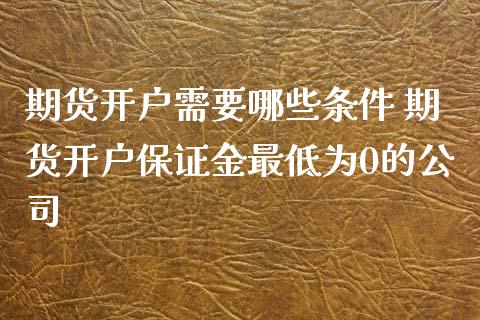 期货开户需要哪些条件 期货开户保证金最低为0的公司_https://www.londai.com_期货投资_第1张