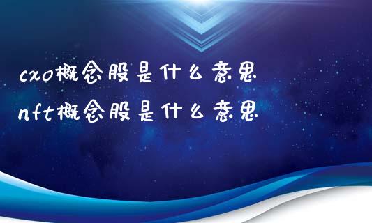 cxo概念股是什么意思 nft概念股是什么意思_https://www.londai.com_股票投资_第1张