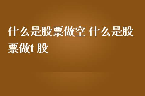 什么是股票做空 什么是股票做t 股_https://www.londai.com_股票投资_第1张