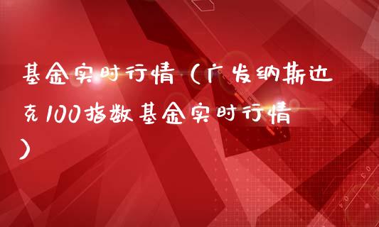 基金实时行情（广发纳斯达克100指数基金实时行情）_https://www.londai.com_期货投资_第1张