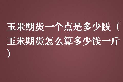 玉米期货一个点是多少钱（玉米期货怎么算多少钱一斤）_https://www.londai.com_期货投资_第1张