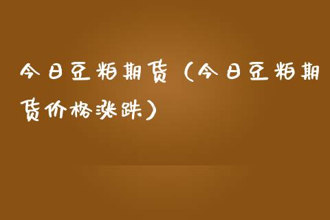 今日豆粕期货（今日豆粕期货价格涨跌）_https://www.londai.com_期货投资_第1张