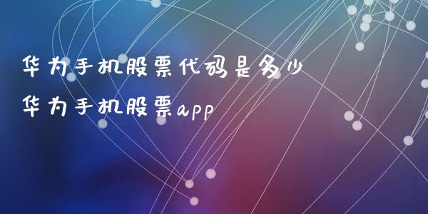 华为手机股票代码是多少 华为手机股票app_https://www.londai.com_股票投资_第1张