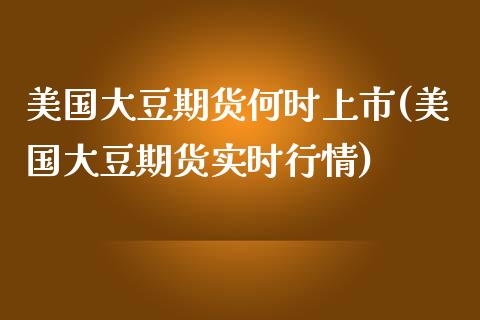 美国大豆期货何时上市(美国大豆期货实时行情)_https://www.londai.com_期货投资_第1张