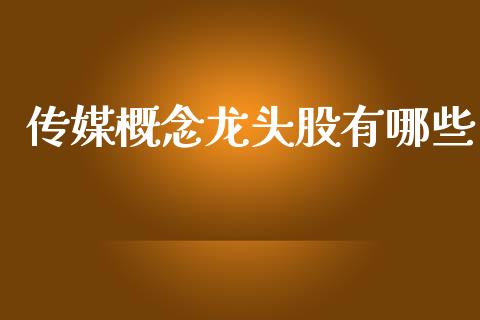 传媒概念龙头股有哪些_https://www.londai.com_股票投资_第1张