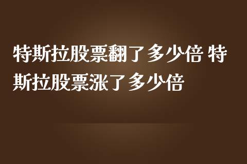 特斯拉股票翻了多少倍 特斯拉股票涨了多少倍_https://www.londai.com_股票投资_第1张