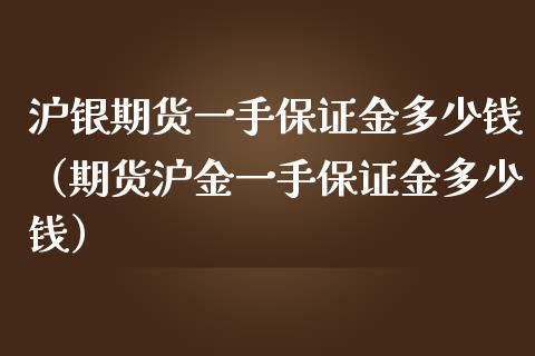 沪银期货一手保证金多少钱（期货沪金一手保证金多少钱）_https://www.londai.com_期货投资_第1张