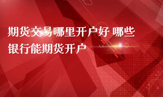 期货交易哪里开户好 哪些银行能期货开户_https://www.londai.com_期货投资_第1张