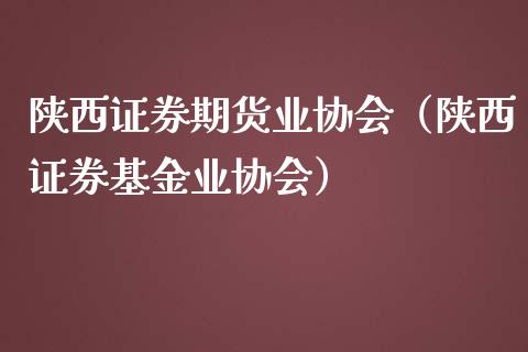 陕西证券期货业协会（陕西证券基金业协会）_https://www.londai.com_期货投资_第1张