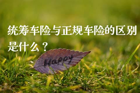 统筹车险与正规车险的区别是什么？_https://www.londai.com_保险理财_第1张