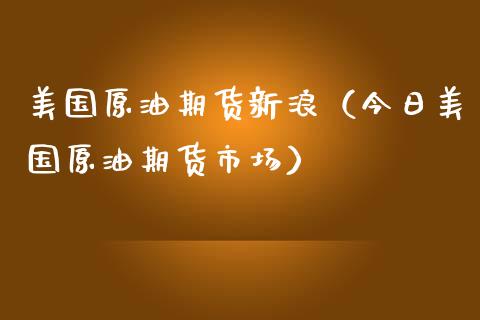 美国原油期货新浪（今日美国原油期货市场）_https://www.londai.com_期货投资_第1张