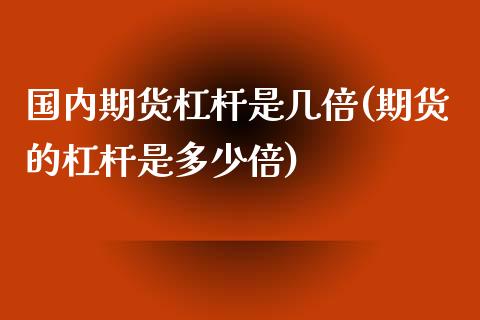 国内期货杠杆是几倍(期货的杠杆是多少倍)_https://www.londai.com_期货投资_第1张