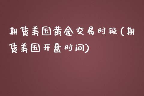 期货美国黄金交易时段(期货美国开盘时间)_https://www.londai.com_期货投资_第1张