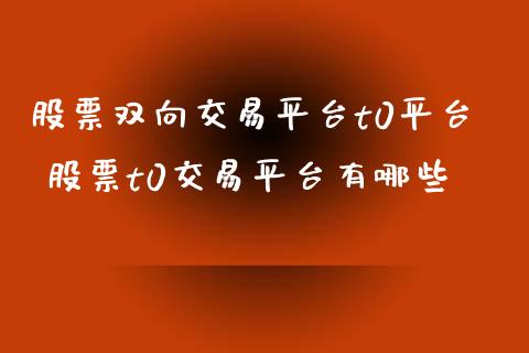 股票双向交易平台t0平台 股票t0交易平台有哪些_https://www.londai.com_股票投资_第1张