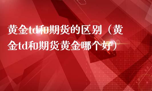 黄金td和期货的区别（黄金td和期货黄金哪个好）_https://www.londai.com_期货投资_第1张