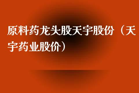 原料药龙头股天宇股份（天宇药业股价）_https://www.londai.com_股票投资_第1张