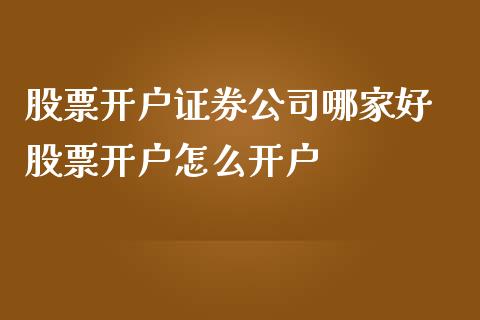 股票开户证券公司哪家好 股票开户怎么开户_https://www.londai.com_股票投资_第1张