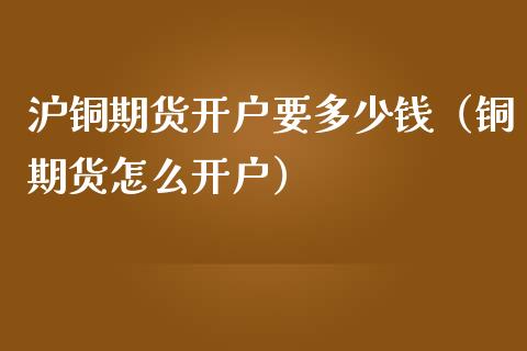 沪铜期货开户要多少钱（铜期货怎么开户）_https://www.londai.com_期货投资_第1张