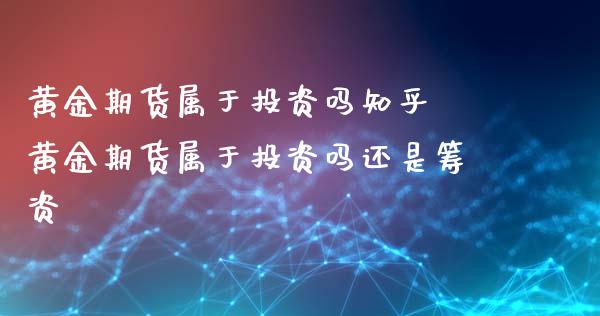 黄金期货属于投资吗知乎 黄金期货属于投资吗还是筹资_https://www.londai.com_期货投资_第1张