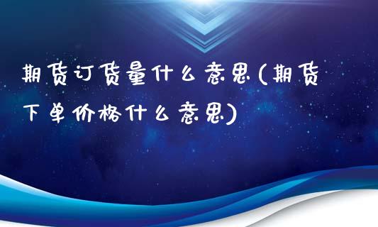 期货订货量什么意思(期货下单价格什么意思)_https://www.londai.com_期货投资_第1张